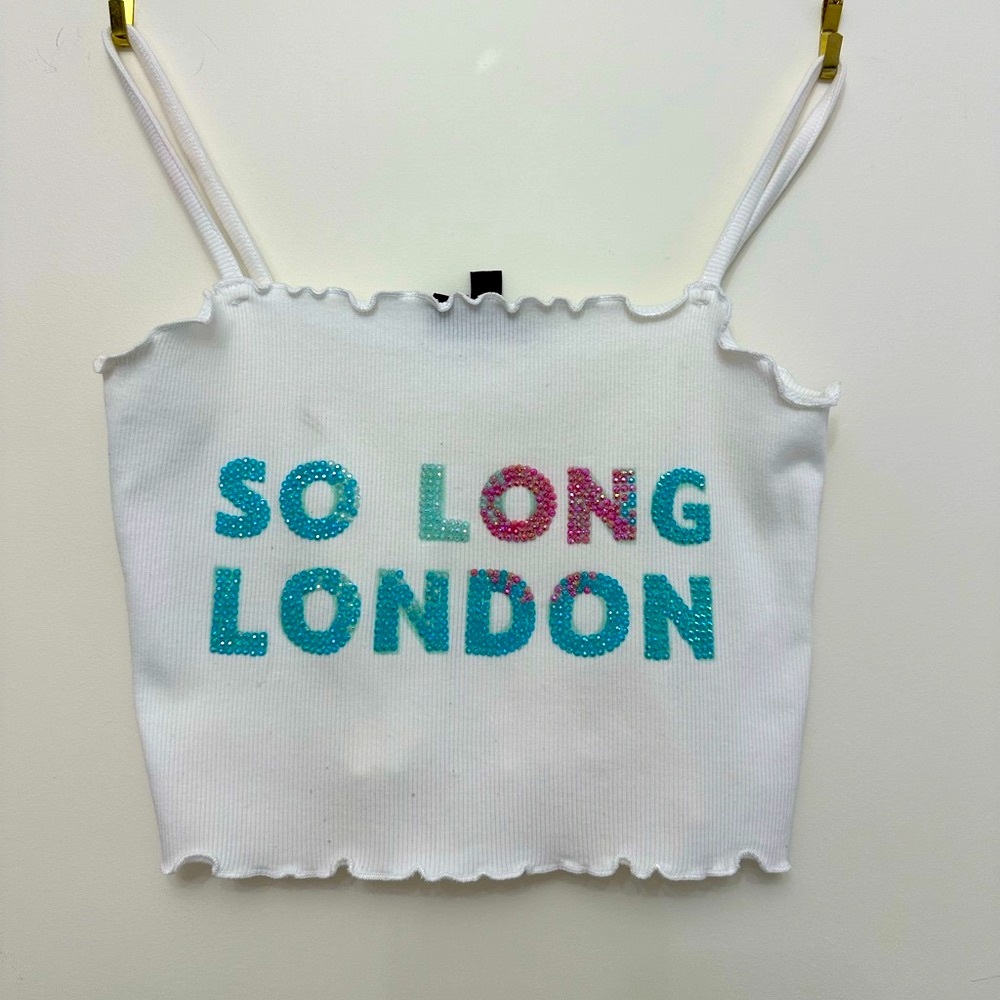 Taylor Swift “so long London” hand bejeweled top